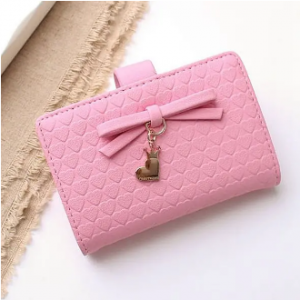 Women Multi-Card Bit Purse Cute Bow Clip Ultra-Thin Card Holder discountshub