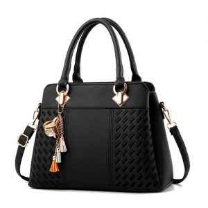 Women Portable Hand Bag-Black. discountshub