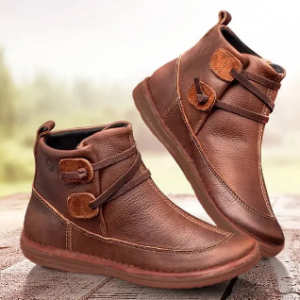 Womens Stitching Slip On Solid Color Slip Resistant Winter Ankle Boots discountshub