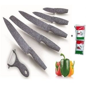 Zilan Knife Set - 6pcs + Free 2pcs Gino Tomato Paste discountshub
