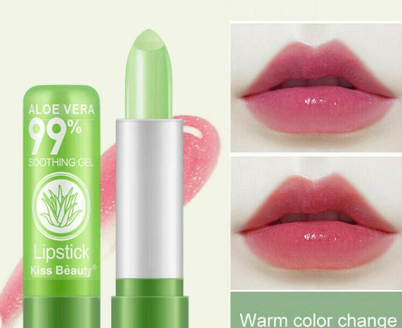 1PC Moisture Lip Balm Long-Lasting Natural Aloe Vera Lipstick Color Mood Changing Long Lasting Moisturizing Lipstick Anti Aging discountshub