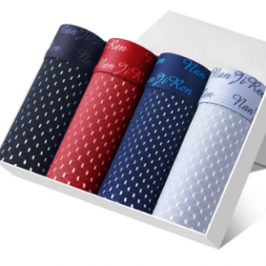 4 Ice Silk Mens Underwears Gift Box Mesh Holes Breathable Elastic Modal Boxers With Pouch discountshub