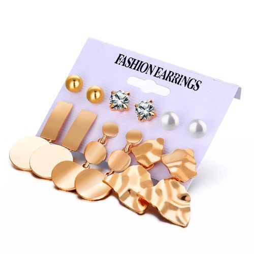 6 Pair Daily Wear Earring Set - Gold 3.9 out of 5 discountshub