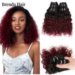 6 Pcs/Lot Curly Human Hair Bundles Brazilian Hair Weave Bundles 8 Inch 1B 99J Ombre Hair Bundles Short Hair Extensions discountshub