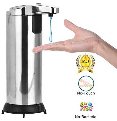 Automatic Soap Dispenser, Touchless Soap Dispenser Equipped with Stainless Steel, Infrared Motion Sensor Soap Dispenser with 4 Adjustable Dispensing Volume for Bathroom Kitchen Hotel discountshub
