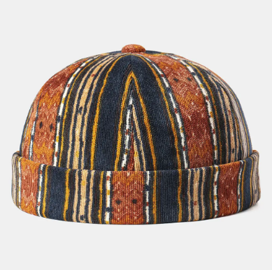 Corduroy Brimless Skull Cap Stripe Multicolor Customized Hats discountshub