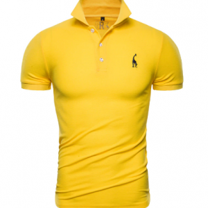 Dropshipping 2019 New Polo Shirt Men Solid Casual Cotton Polo Giraffe Men Slim Fit Embroidery Short Sleeve Men's Polo 10 Colors discountshub