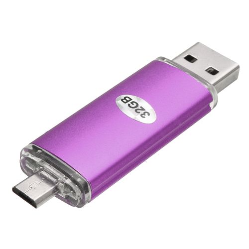 For Smart Phone And Computer 32GB 2 In 1 Micro USB 2.0 Flash Drive Memory Stick OTG Function Purple 0 out of 5 duscountshub