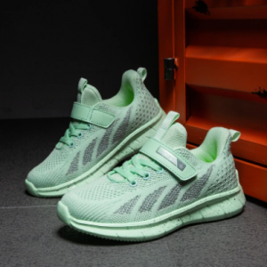 HOBIBEAR Boys Striped Detail Knitted Non Slip Soft Sole Casual Sneakers discountshub