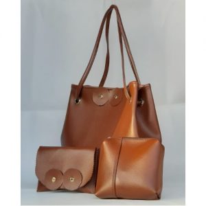Handmade 3-In-1 Leather Hand Bags-Brown discountshub