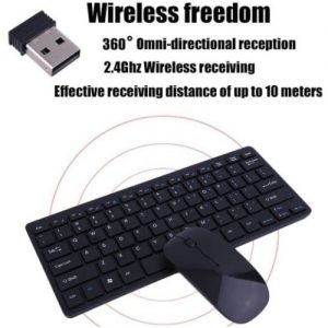 Intelligent 2.4g Wireless Combo Keyboard And Mouse - Black discountshub