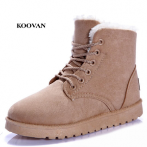 Koovan Women Boots 2017 Winter Fashion Students Snow Boots Girls Short Boots Warm Ankle Shoes Leather Shoes Warm Cotton discountshub