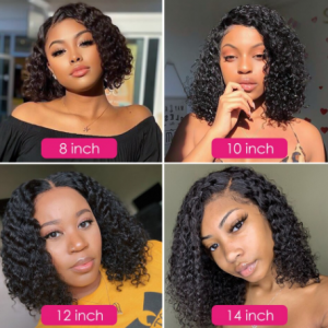 Malaysian Jerry Curly Short Bob Lace Front Human Hair Wig Pre Plucked For Black Women Glueless 13x4 Deep Wave Frontal Wig Remy discountshub