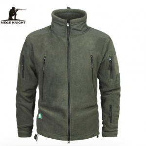 Mege Brand Clothing Coat Men Thicken Warm Military Army Fleece Jacket Patchwork Multi Pockets Polartec Men's Jacket and Coats discountshub