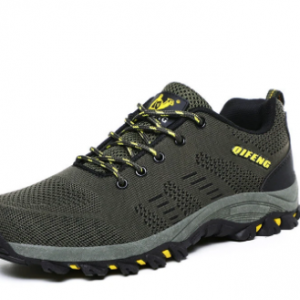 Men Breathable Lace Up Outdoor Slip Resistant Hiking Shoes discountshub