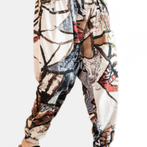 Men Cotton Ethnic Graffiti Print Harem Pants discountshub