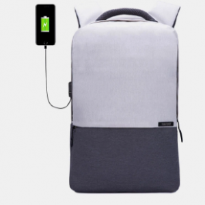 Men USB Charging Patchwork Casual Large Capacity Multi-Pocket Backpack discountshub