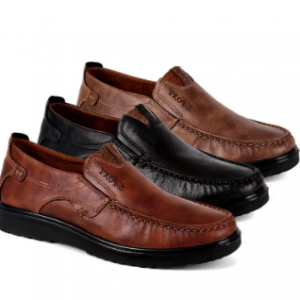 Menico Men Retro Color Leather Large Size Soft Sole Casual Driving Shoes discountshub