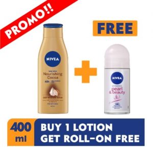 Nivea Nourishing Cocoa Body Lotion With Cocoa Butter - 400ml + Free Roll-on discountshub
