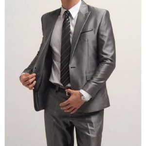 Shinning Slim Fit Suit - Ash discountshub