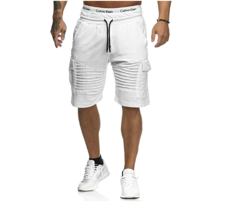 Summer Cargo Shorts Men 2020 Casual Trunks Fitness Workout Beach Shorts Man Breathable Cotton Gym Short Trousers Stripe Shorts discountshub