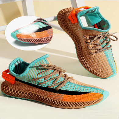 Women Shoelaces Glow Fabric Mesh Breathable Comfy Running Sneakers discountshub