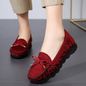 Women Suede Bowknot Slip On Round Toe Pattern Casual Flat discountshub