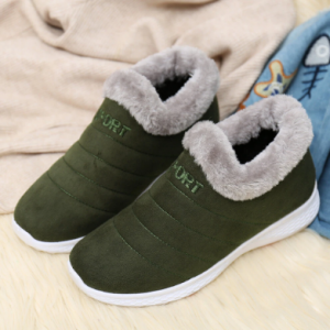 Women Warm Slip Resistant Terry Edge Ankle Boots discountshub