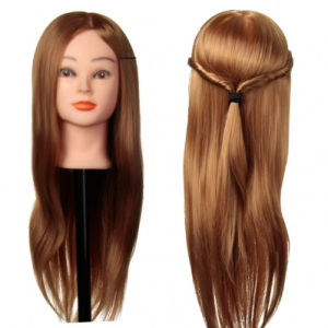 24 Inch 30% Real Long Human Hair Hairdressing Training Head Practice Model With Clamp Holder discountshub