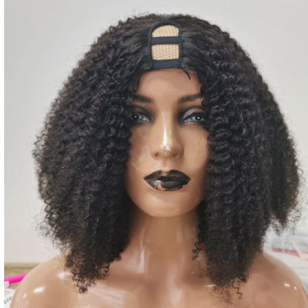 250% Density Afro Kinky Curly U Part Wigs Brazilian 100% Human Hair Wigs For Black Women 4B 4C Virgin Hair Upart Wig Glueless discountshub