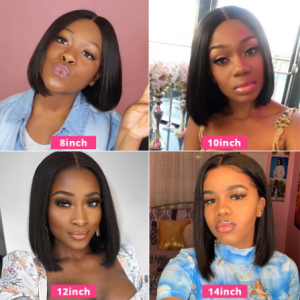 4x4 Lace Closure Wig Short Bob Straight Human Hair Wigs 150 Density Brazilian Remy Hair Lace Front Wig for Black Women discountshub