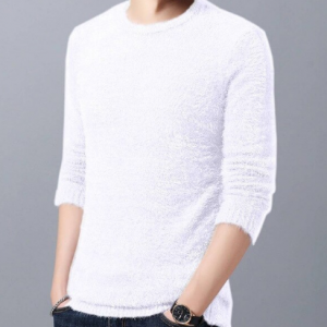 AKSR Men's Winter Sweater Warm Wool Knitted Pullover Sweater Jumper Men V Neck Mohair Cashmere Sweaters Sueter Hombre Pull Homme discountshub