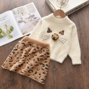 Bear Leader Girls Dress New Brand Princess Dress Cartoon Sweater+ A-Line Dress Girls Dresses Cute Kids Children Clothing 2pcs discountshub