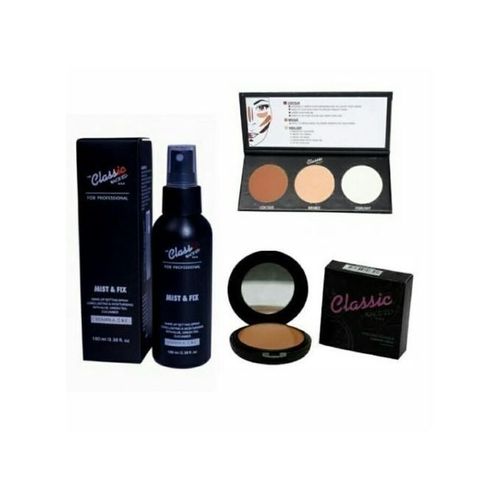 Classic Make Up 3-in-1 Kit Contour Palette, Mist & Fix Setting Spray And Pressed Powder discountshub
