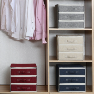 Cotton And Linen Storage Box Drawer Home Underwear Socks Finishing Clothes Storage Box discountshub