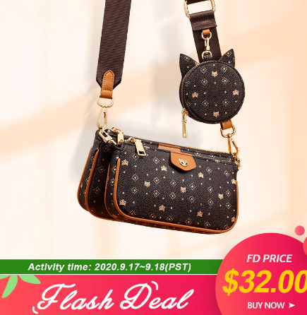 FOXER 2020 New 3 in 1 Crossbody Monogram Bags Signature Women Bag Removable Coin Purse PVC Leather Female Fashion Shoulder Bags discountshub