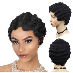 Finger Wavy Hair Wig - Natural Colour discountshub