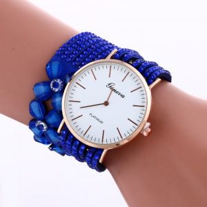 Geneva Elegant Bracelet Wristwatch For Ladies-blue discountshub