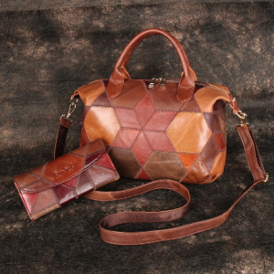 Genuine Leather Purse Handbags Women Composite Tassel Designer Bag Big Top-Handle Lady Shoulder Bags 2Set Tote Vintage Wallet discountshub