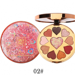 Heart Shape Sequin Eyeshadow Palette Waterproof Smudge-proof Shimmer Eye Shadow Make up 10 Color discountshub