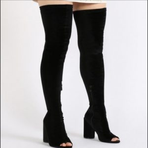 Imagine Over The Knee Thigh High Closed Heel Boots - Black discountshub