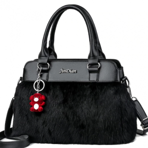 Ladies Shoulder Bag Fashion Leather Handbag Crossbody New High Quality Designer Rabbit Fur Bag Winter Bag Warm Multiple Pockets discountshub
