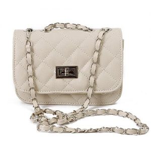 Leather Mini Cross Body Chain Purse - White discountshub