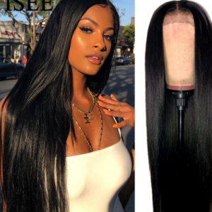 Malaysian Straight Wigs For Women 180% Density 4x4 Lace Closure Wig ISEE HAIR Straight 13x4 Lace Front Human Hair Wigs discountshub