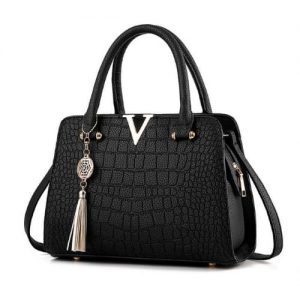 Marvelous Ladies Leather Handbag - Black discountshub