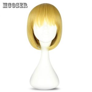 Mcoser High Temperature Short Straight Tail Adduction Anime Wig Cosplay For Armin Arlart discountshub