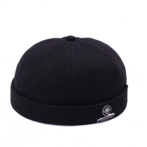 Men Adjustable Solid Cotton Brimless Hat Retro Vogue Outdoor Casual Travel Crimping Bucket Cap discountshub