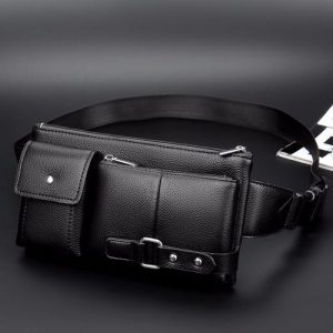 Men Waist Bag Sports Chest Bag Leather Crossbody Bag discountshub