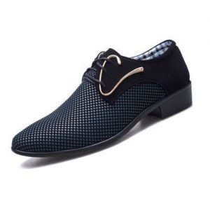Men's Large Size Business Casual Formal Shoes-BLUE discountshub