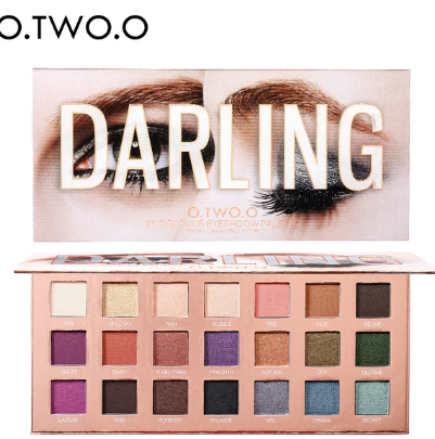 O.TWO.O Darling Eyeshadow Palletes 21 Colors Ultra Fine Powder Pigmented Shadows Glitter Shimmer Makeup Eye Shadow Palette discountshub